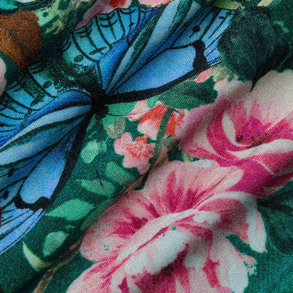 Bottle Green Multi Charonda Butterfly