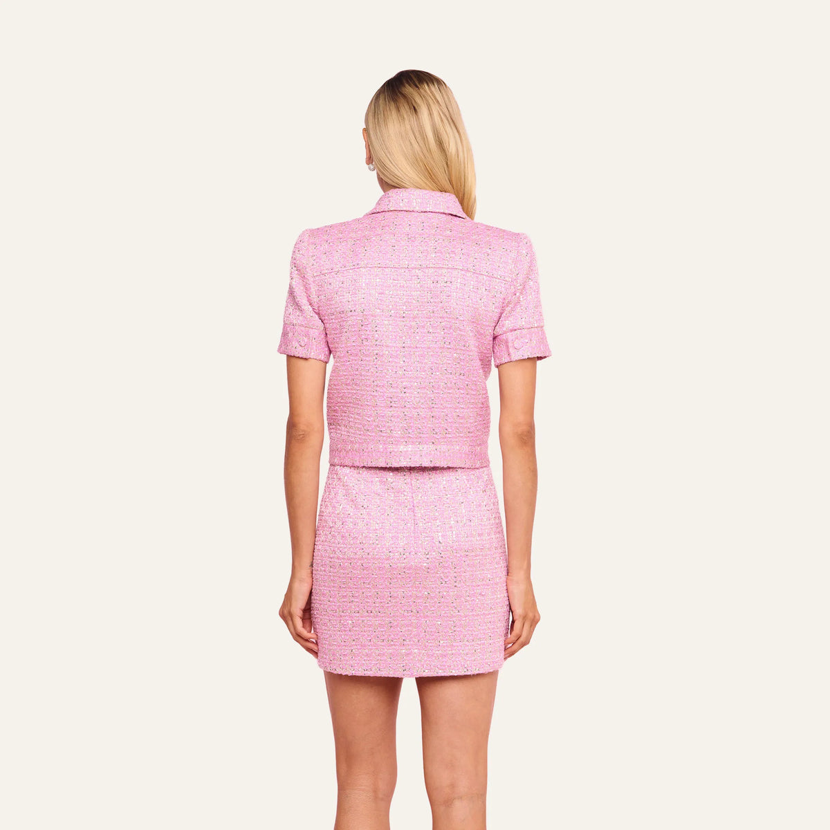 Peony/Silver Lurex Tweed