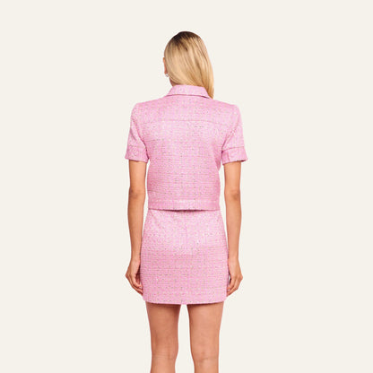 Peony/Silver Lurex Tweed