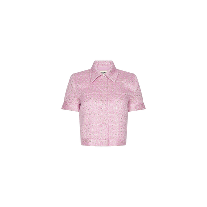 Peony/Silver Lurex Tweed