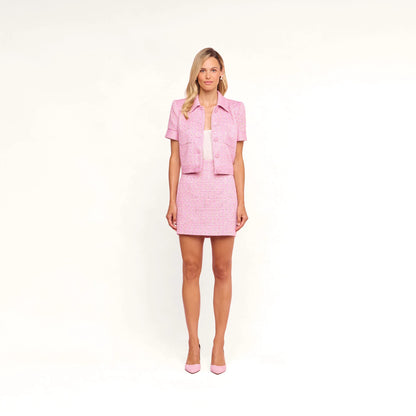 Peony/Silver Lurex Tweed
