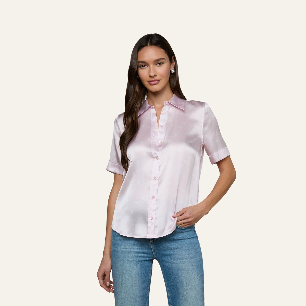 Icy Lilac/Ivory Polka Dot