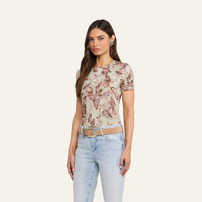 Light Olive Multi Toile Butterfly