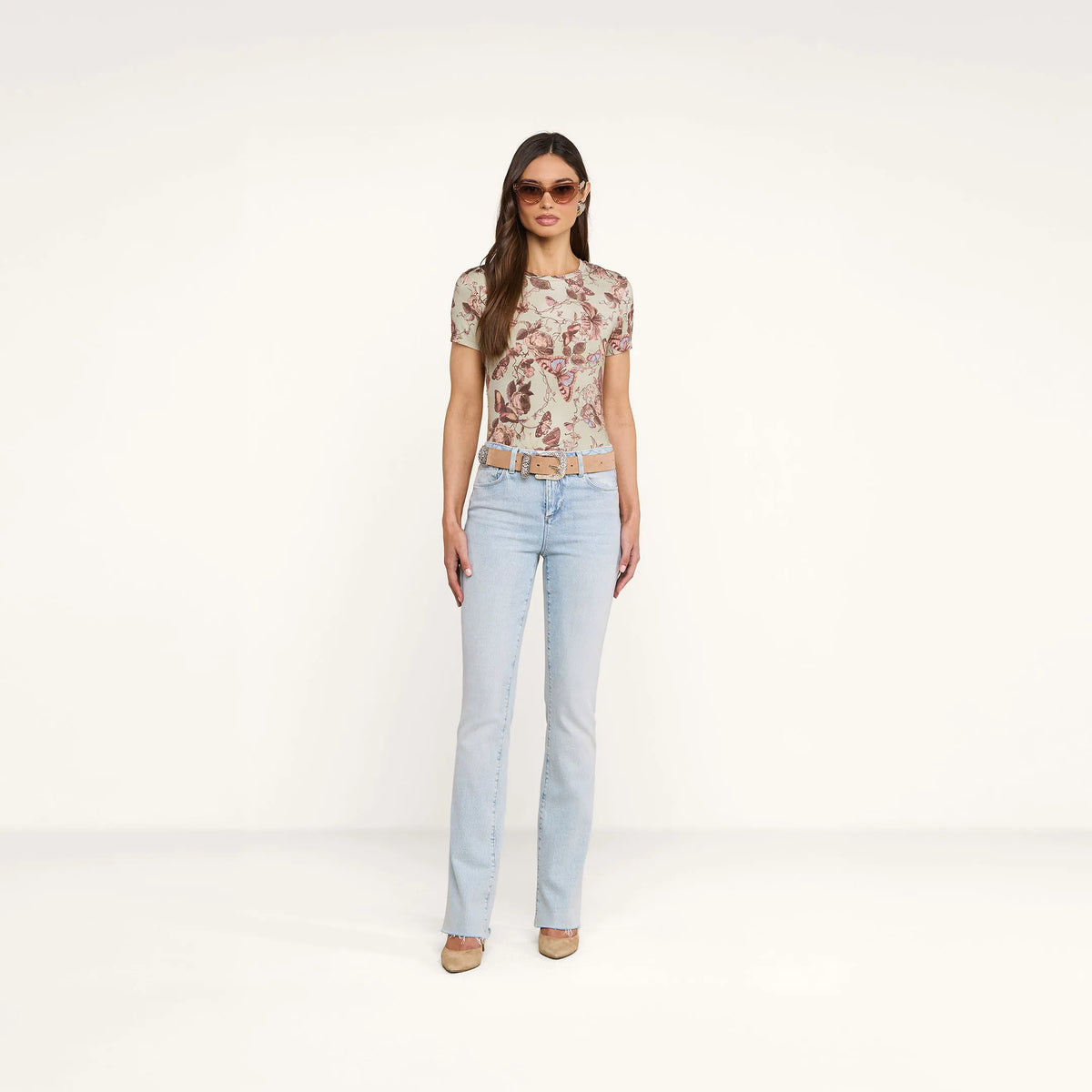 Light Olive Multi Toile Butterfly