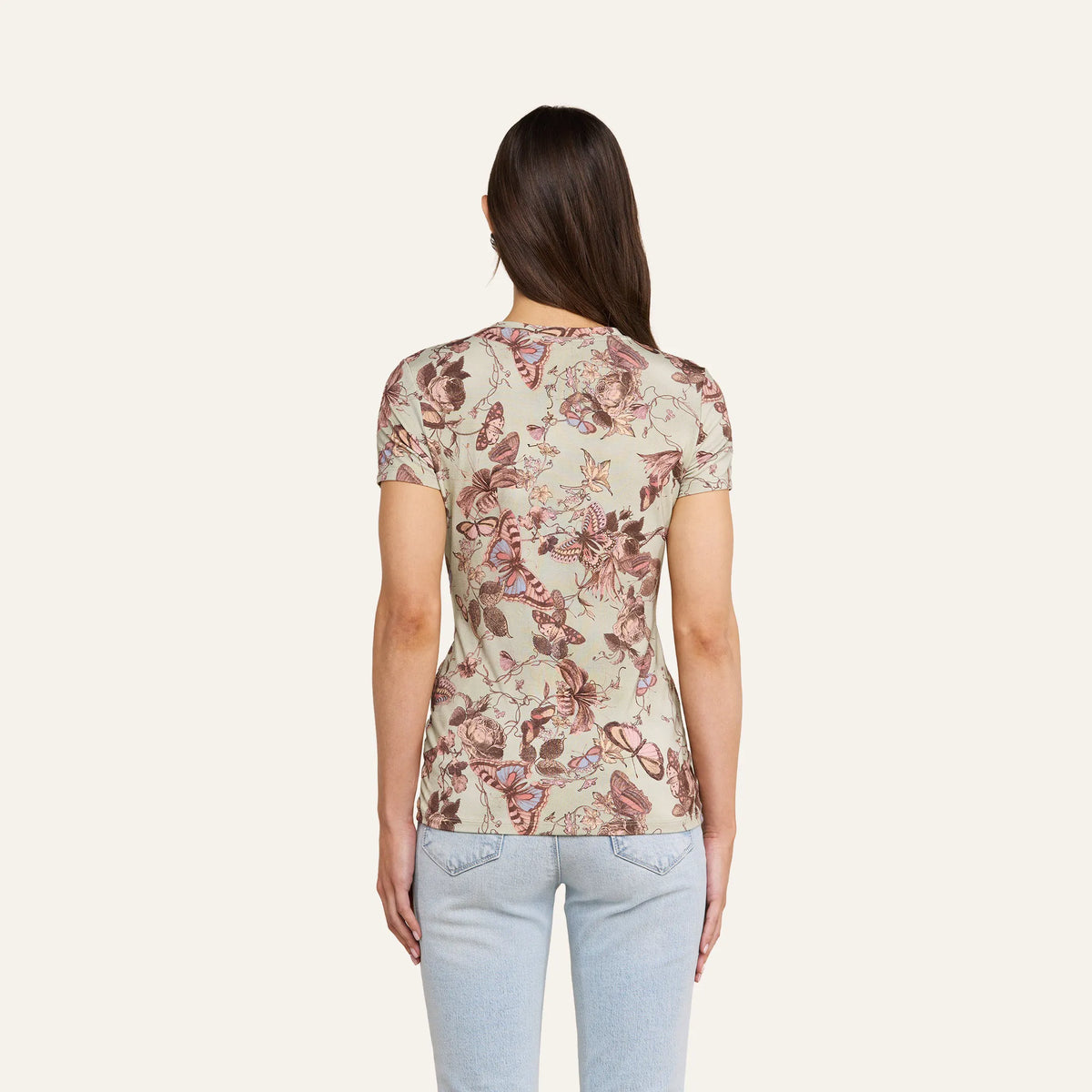 Light Olive Multi Toile Butterfly