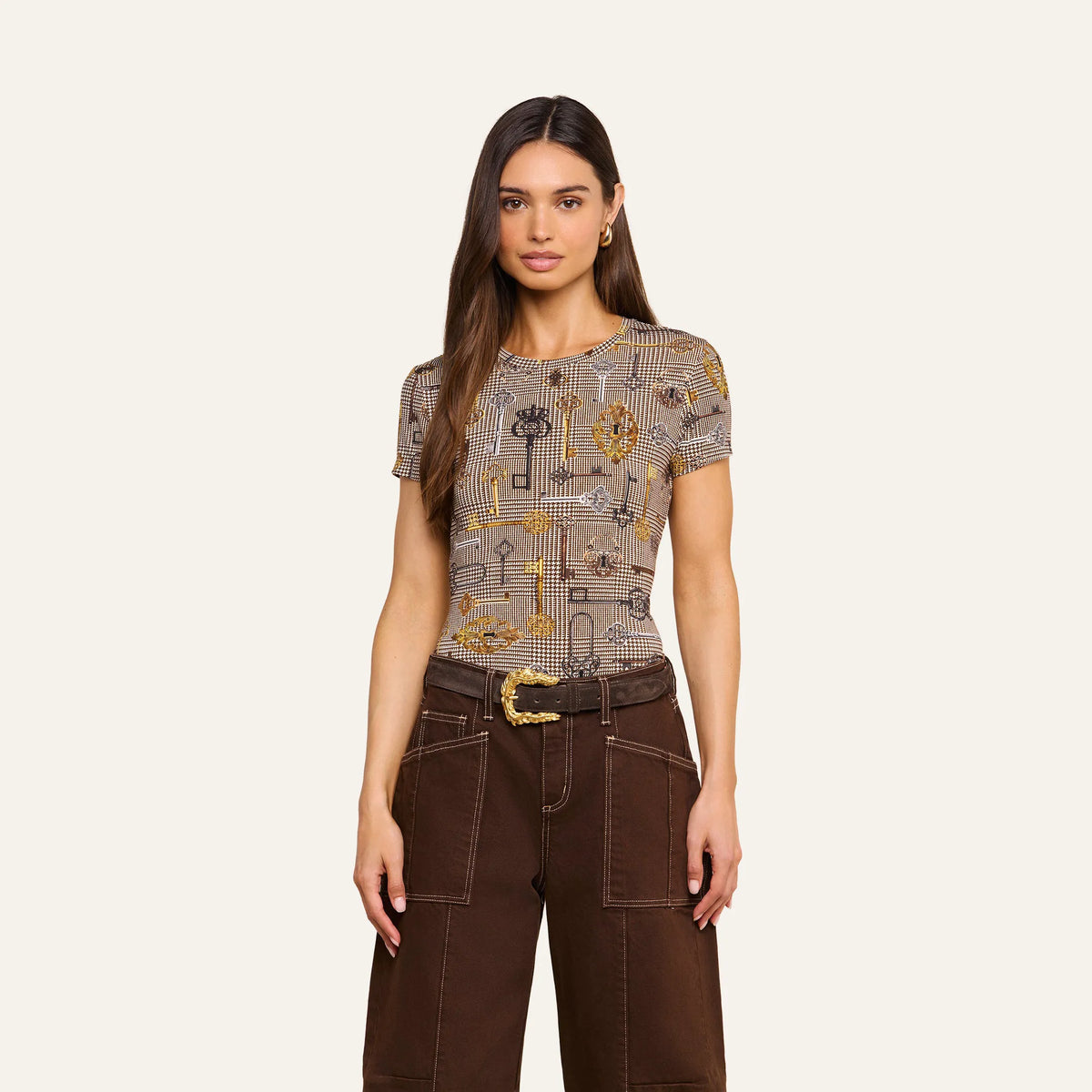Brown Multi Houndstooth Key