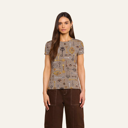 Brown Multi Houndstooth Key