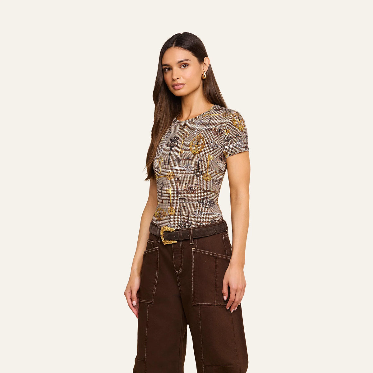Brown Multi Houndstooth Key