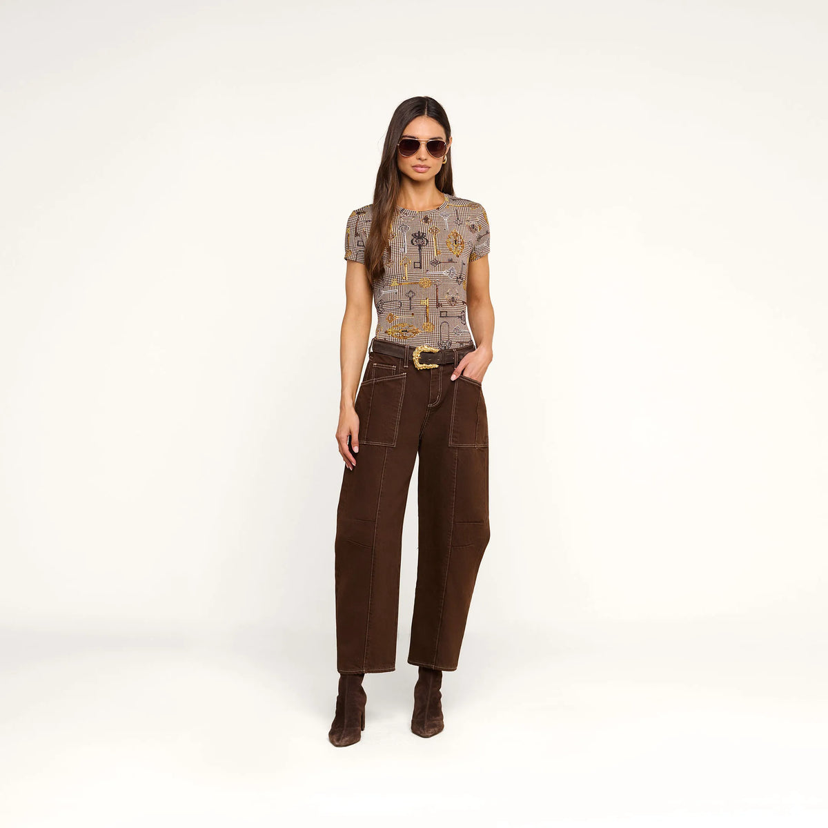 Brown Multi Houndstooth Key