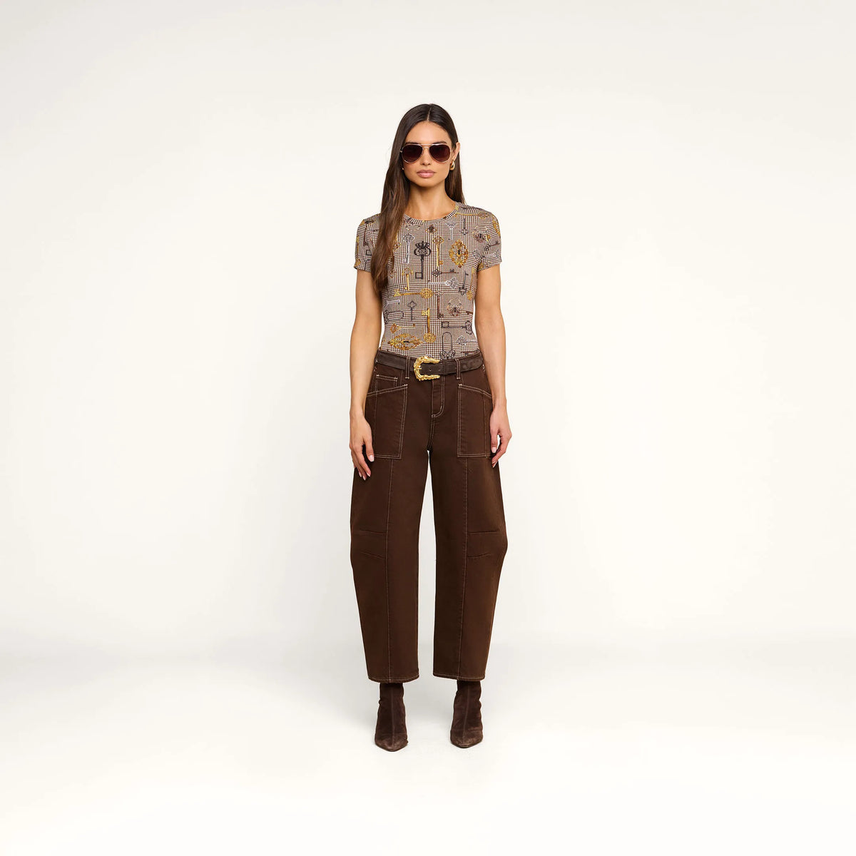 Brown Multi Houndstooth Key