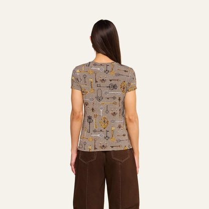 Brown Multi Houndstooth Key