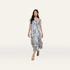 Grey Multi Watercolor Butterfly Jacquard