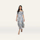 Grey Multi Watercolor Butterfly Jacquard