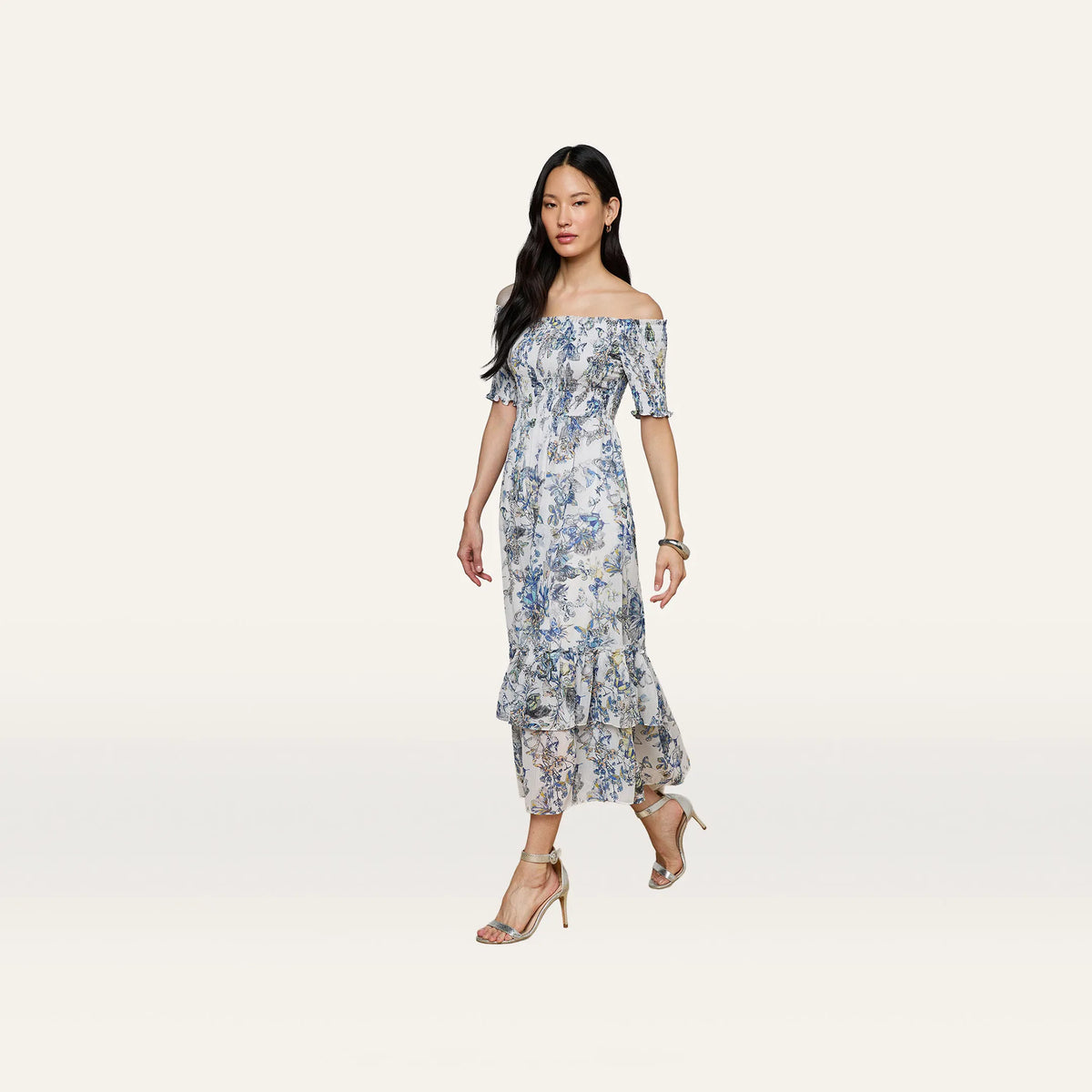 Grey Multi Watercolor Butterfly Jacquard