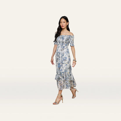 Grey Multi Watercolor Butterfly Jacquard