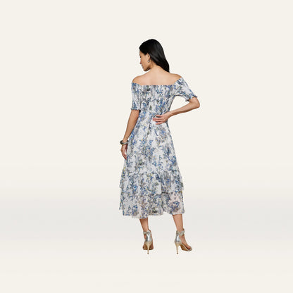 Grey Multi Watercolor Butterfly Jacquard