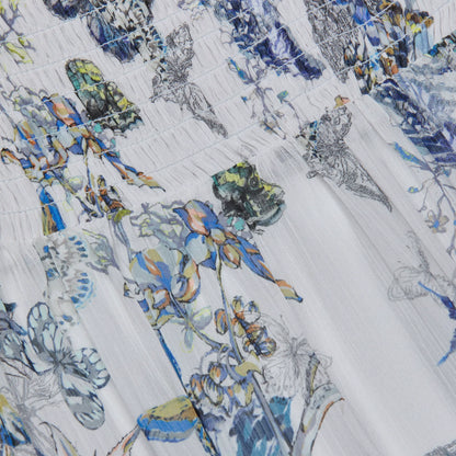 Grey Multi Watercolor Butterfly Jacquard